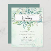 Beautiful Dusty Sage Eucalyptus BUDGET Einladung (Vorne/Hinten)