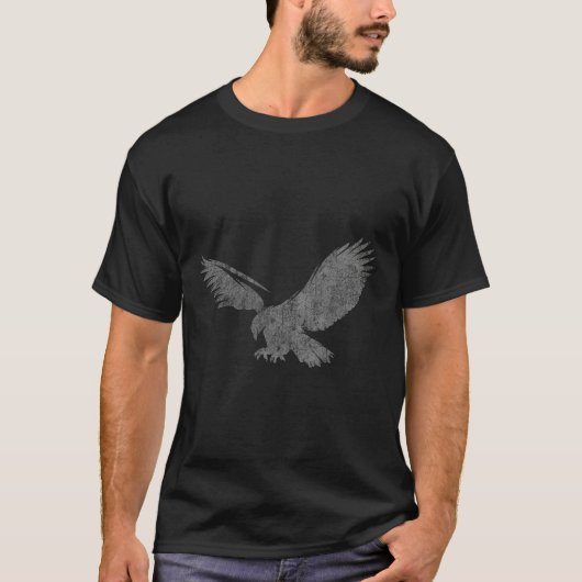 Beautiful Eagle American Bird Silhouette Flying Vi T-Shirt (Vorderseite)