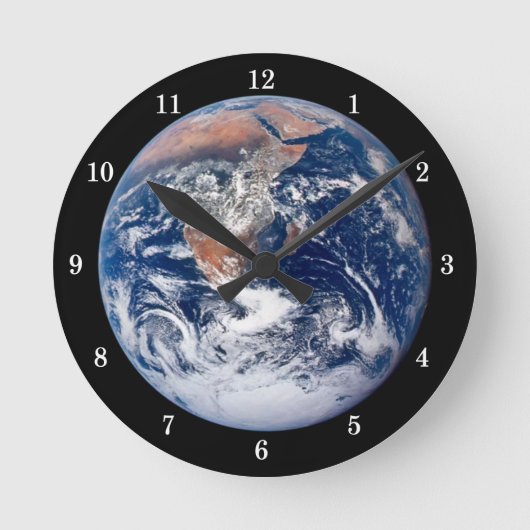 Beautiful Earth from Space Wallclock Runde Wanduhr (Vorderseite)