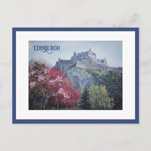 Beautiful Edinburgh Castle bonnie Scotland Kunst Postkarte (Vorderseite)