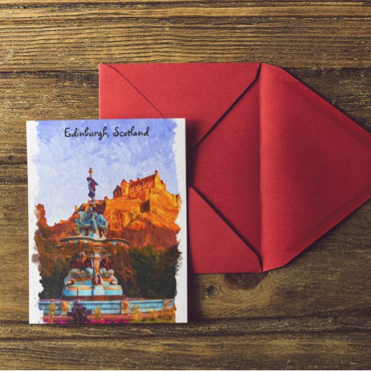 Beautiful Edinburgh Castle Watercolor Postkarte