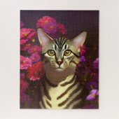 Beautiful Egyptian Mau Cat in a Night Garden Puzzle (Vertikal)