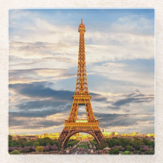 Beautiful Eiffel Tower Paris Frankreich Glasuntersetzer (Vorderseite)