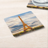Beautiful Eiffel Tower Paris Frankreich Rechteckiger Pappuntersetzer (angewinkelt)