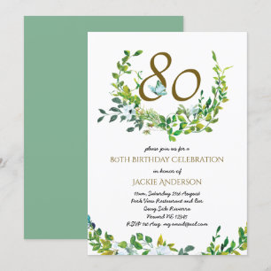Beautiful Elegant 80. Geburtstag Einladungen Wo/Ma