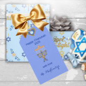 Beautiful Elegant Blue Hanukkah Menorah Geschenkanhänger