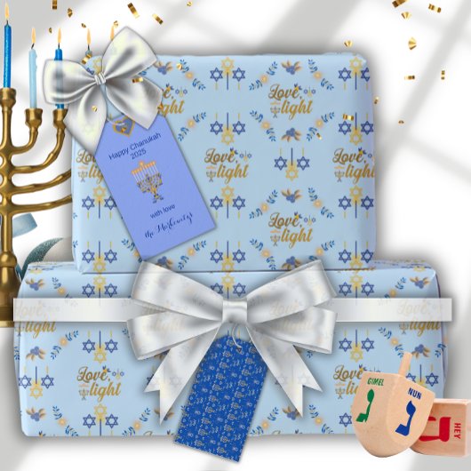 Beautiful Elegant Blue Hanukkah Menorah Geschenkanhänger