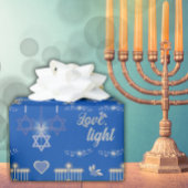 Beautiful Elegant Blue Hanukkah Menorah Geschenkpapier