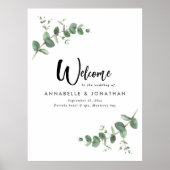 Beautiful elegant eucalyptus welcome decor wedding poster (Vorne)