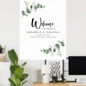 Beautiful elegant eucalyptus welcome decor wedding poster (Heimbüro)