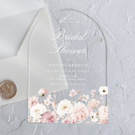 Beautiful Elegant Floral Bridal Shower Acryleinladungen