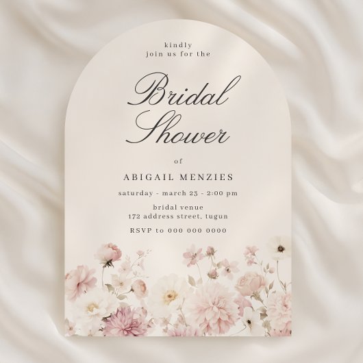 Beautiful Elegant Floral Bridal Shower Einladung