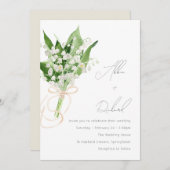 Beautiful Elegant White Floral Bouquet Wedding Einladung (Vorne/Hinten)