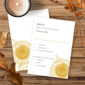Beautiful + Elegante Sonnenblumen Hochzeit im Herb RSVP Karte