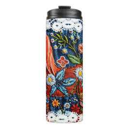 Beautiful Embroidered Horse Thermosbecher