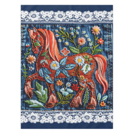 Beautiful Embroidered Horse Tischdecke
