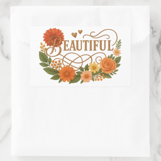 Beautiful Embroidered Style Rectangle Stickers (Tasche)