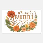 Beautiful Embroidered Style Rectangle Stickers (Vorderseite)