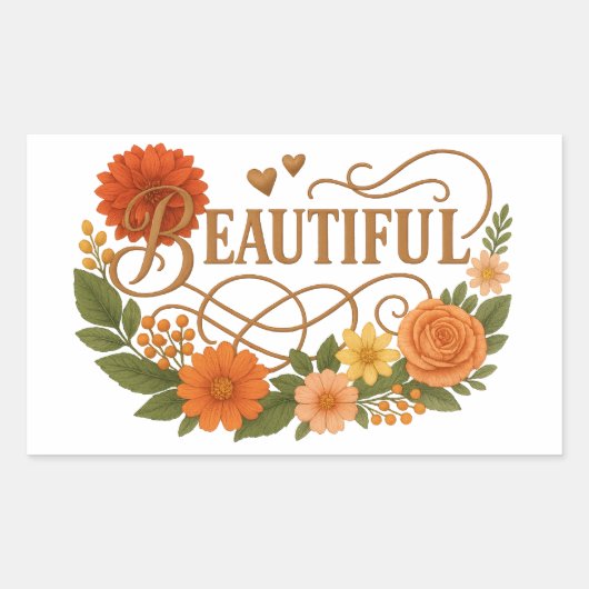 Beautiful Embroidered Style Rectangle Stickers (Vorderseite)