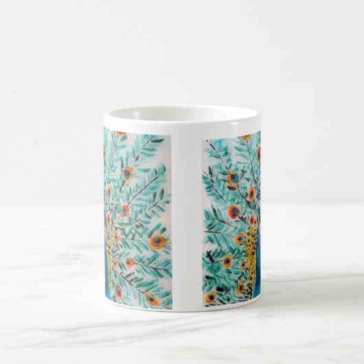 Beautiful Emerald Green Turquoise Peacock Kaffeetasse (Mittel)