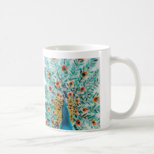 Beautiful Emerald Green Turquoise Peacock Kaffeetasse