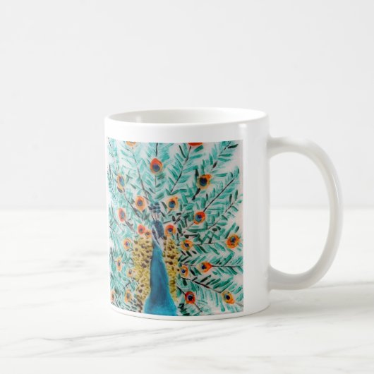 Beautiful Emerald Green Turquoise Peacock Kaffeetasse (Rechts)