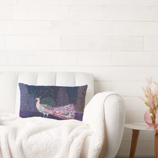 Beautiful Emerald Green Turquoise Peacock Lendenkissen (Liege)