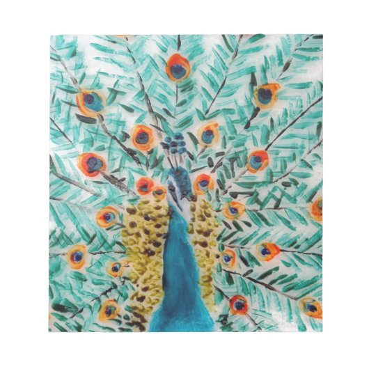 Beautiful Emerald Green Turquoise Peacock Notizblock (Vorderseite)