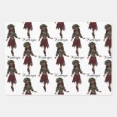 Beautiful Ethnic Girl Personalisiert Geschenkpapier Set (Vorderseite)