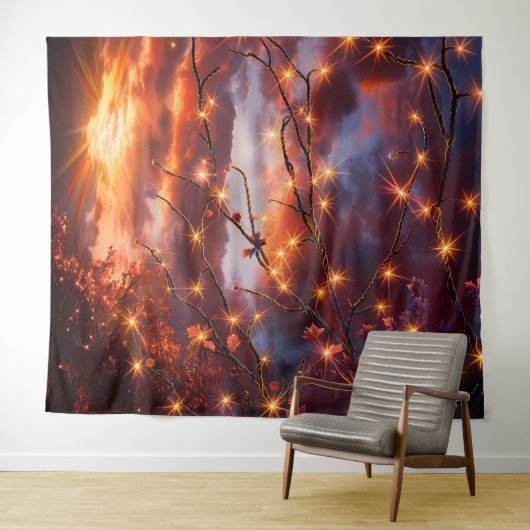 Beautiful Evening Wedding Backdrop Wandteppich (Beispiel (Horizontal))