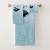 Beautiful Eyelash Blue Glitzer Badhandtuch Set (Insitu)