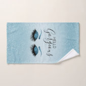 Beautiful Eyelash Blue Glitzer Badhandtuch Set (Handtuch)