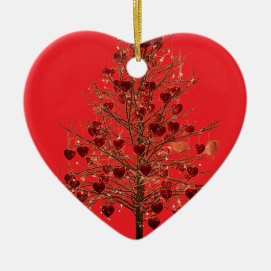 Beautiful Faded Flowers on a Valentines Day Tree C Keramik Ornament (Vorne)