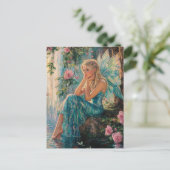 Beautiful Fairy at the Waterfall Postkarte (Stehend Vorderseite)