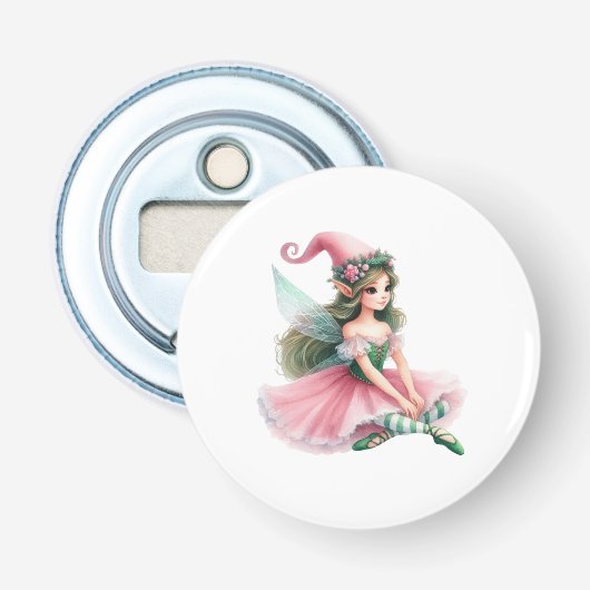 Beautiful Fairy Gnome with Striped Tights Women's Flaschenöffner (Vorderseite)