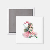 Beautiful Fairy Gnome with Striped Tights Women's Magnet (Vorderseite/Rückseite)