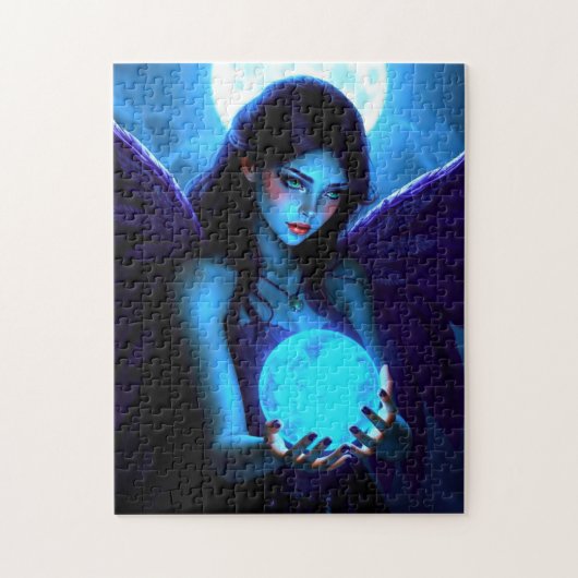 Beautiful Fairy Holds Magical Glows Orb Puzzle (Vertikal)