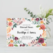 Beautiful Fall Blume Hochzeit Probe lädt ein Einladung (Stehend Vorderseite)