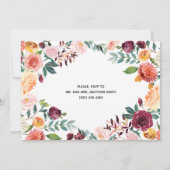 Beautiful Fall Blume Hochzeit Probe lädt ein Einladung (Rückseite)