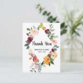 Beautiful Fall Blume Hochzeit Vielen Dank Postkart Postkarte (Stehend Vorderseite)