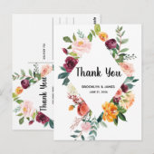 Beautiful Fall Blume Hochzeit Vielen Dank Postkart Postkarte (Vorne/Hinten)