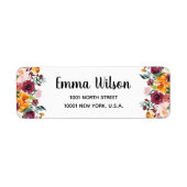 Beautiful Fall Blume Rücksendeadressen-Aufkleber (Vorne)
