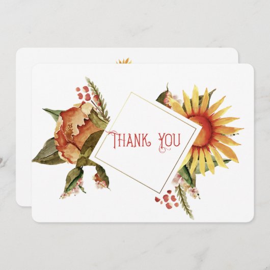 Beautiful Fall Blume, vielen Dank Dankeskarte (Vorne/Hinten)