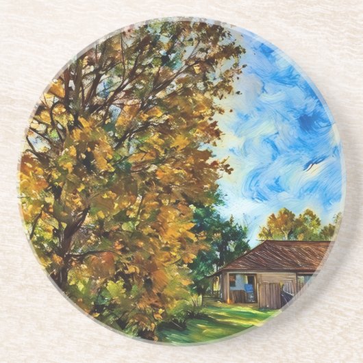 Beautiful Fall Day Picture Sandstone Untersetzer (Vorne)