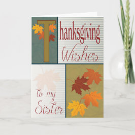 Beautiful fall flafe Erntedank Card for Sister Feiertagskarte