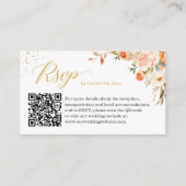 Beautiful Fall Floral Wedding Website UAWG QR Code Begleitkarte (Vorderseite)