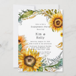 Beautiful Fall Sunflower Engagement Party Einladung