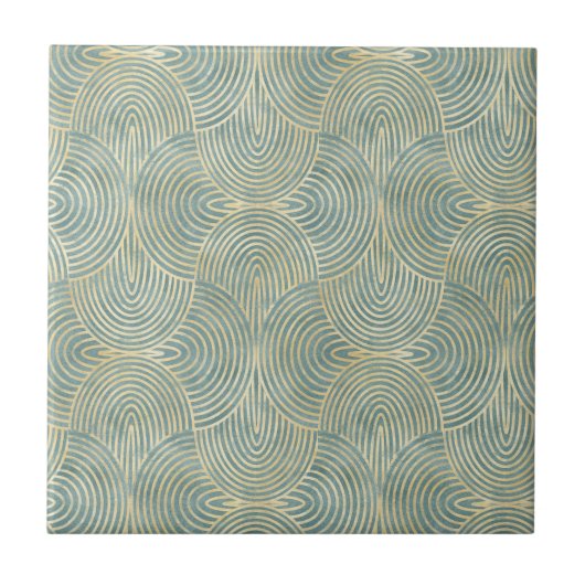 Beautiful ,fan,art deco, pattern,green colors,gre fliese (Vorderseite)