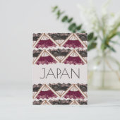 Beautiful Fan Sakura Hand Illustriert Japan Postkarte (Stehend Vorderseite)