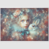 Beautiful Fantasy Art Alice and Rabbit Decoupage Seidenpapier (Vorderseite)